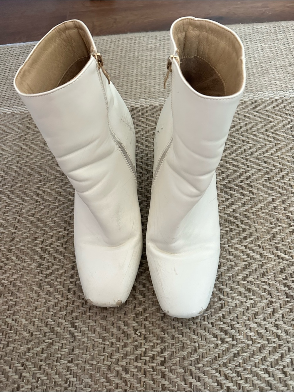 Amazon White Women's Zip Ankle Boots
